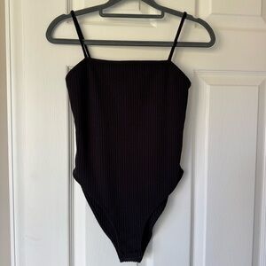 TopShop Black Square Neck Tank Bodysuit
